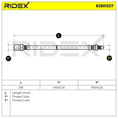 Bremsschlauch RIDEX 83B0557 83B0557 - foto 7