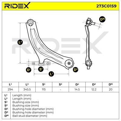 Querlenker RIDEX 273C0159 273C0159 - foto 11