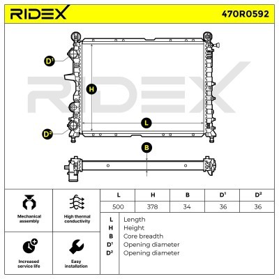 Kühler, Motorkühlung RIDEX 470R0592 470R0592 - foto 10