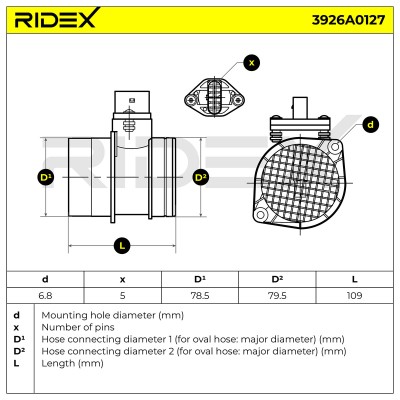 Luftmassenmesser RIDEX 3926A0127 3926A0127 - foto 6