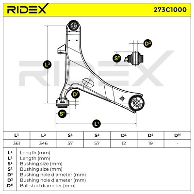 Querlenker RIDEX 273C1000 273C1000 - foto 8