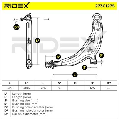 Querlenker RIDEX 273C1275 273C1275 - foto 6