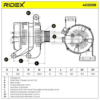 Generator RIDEX 4G0208 4G0208 - foto 7
