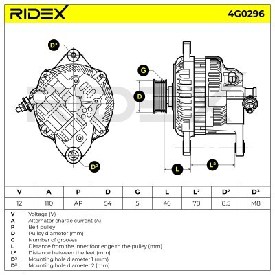Generator RIDEX 4G0296 4G0296 - foto 7