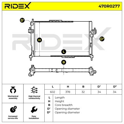 Kühler, Motorkühlung RIDEX 470R0277 470R0277 - foto 5