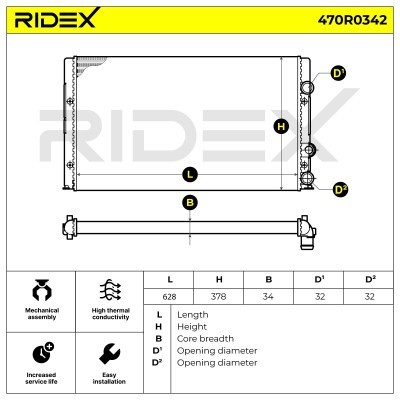 Kühler, Motorkühlung RIDEX 470R0342 470R0342 - foto 6