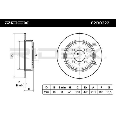 Bremsscheibe RIDEX 82B0222 82B0222 - foto 5