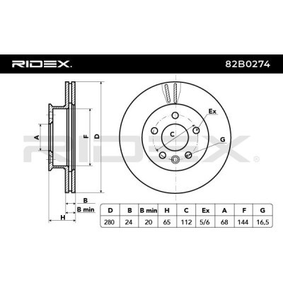 Bremsscheibe RIDEX 82B0274 82B0274 - foto 4