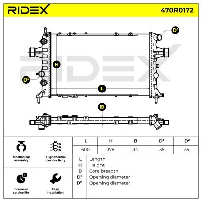 Kühler, Motorkühlung RIDEX 470R0172 470R0172 - foto 5