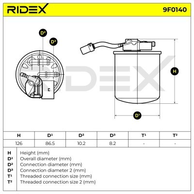 Kraftstofffilter RIDEX 9F0140 9F0140 - foto 5