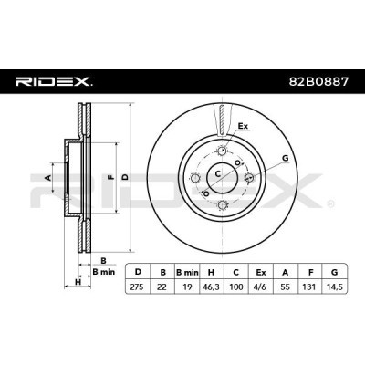 Bremsscheibe RIDEX 82B0887 82B0887 - foto 3