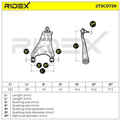 Querlenker RIDEX 273C0739 273C0739 - foto 6