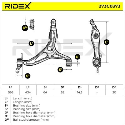 Querlenker RIDEX 273C0373 273C0373 - foto 5