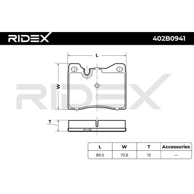 Bremsbeläge Satz RIDEX 402B0941 402B0941 - foto 7