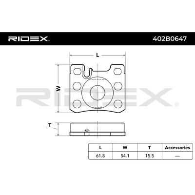Bremsbeläge Satz RIDEX 402B0647 402B0647 - foto 6