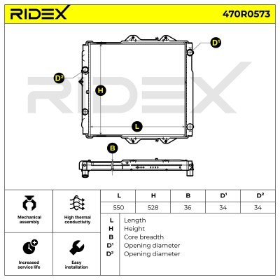 Kühler, Motorkühlung RIDEX 470R0573 470R0573 - foto 8