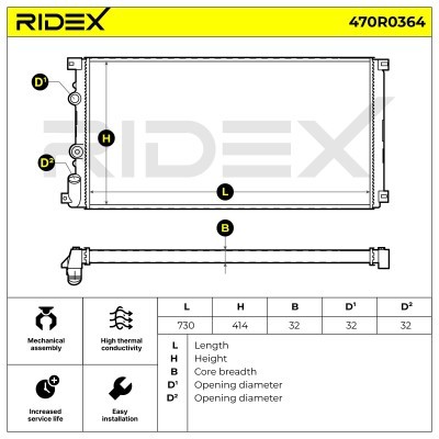 Kühler, Motorkühlung RIDEX 470R0364 470R0364 - foto 5