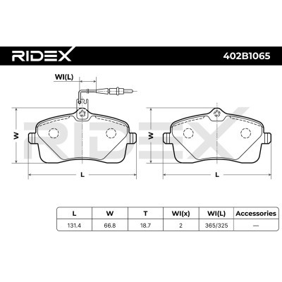 Bremsbeläge Satz RIDEX 402B1065 402B1065 - foto 6