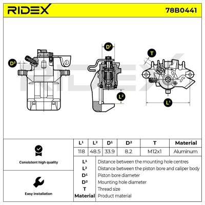 Bremssattel RIDEX 78B0441 78B0441 - foto 7