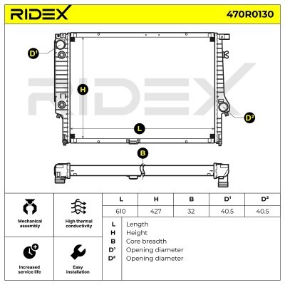 Kühler, Motorkühlung RIDEX 470R0130 470R0130 - foto 7