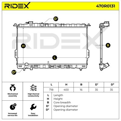 Kühler, Motorkühlung RIDEX 470R0131 470R0131 - foto 5