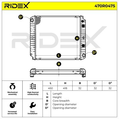 Kühler, Motorkühlung RIDEX 470R0475 470R0475 - foto 5