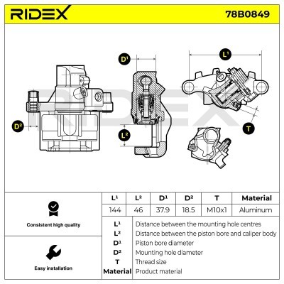 Bremssattel RIDEX 78B0849 78B0849 - foto 5