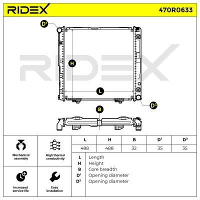 Kühler, Motorkühlung RIDEX 470R0633 470R0633 - foto 9