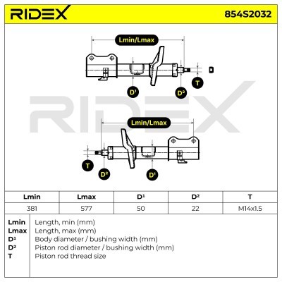 Stoßdämpfer RIDEX 854S2032 854S2032 - foto 5