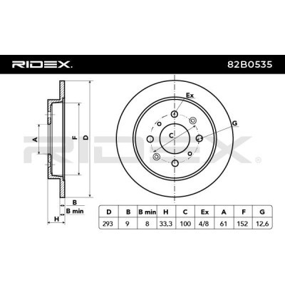 Bremsscheibe RIDEX 82B0535 82B0535 - foto 3