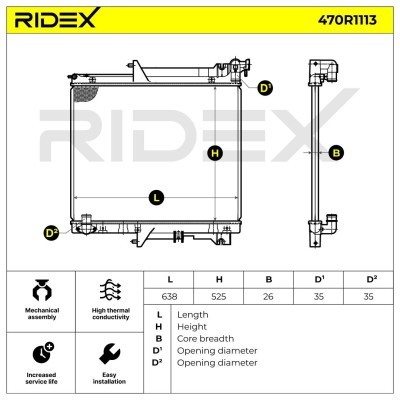Kühler, Motorkühlung RIDEX 470R1113 470R1113 - foto 5