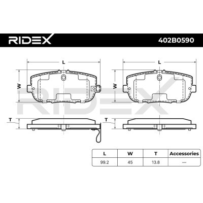 Bremsbeläge Satz RIDEX 402B0590 402B0590 - foto 6
