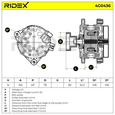 Generator RIDEX 4G0436 4G0436 - foto 5