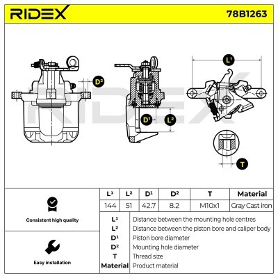 Bremssattel RIDEX 78B1263 78B1263 - foto 6