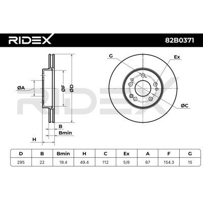 Bremsscheibe RIDEX 82B0371 82B0371 - foto 7
