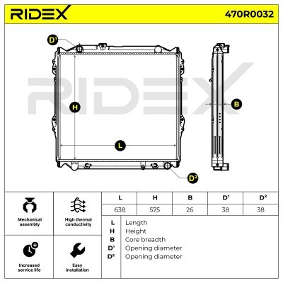 Kühler, Motorkühlung RIDEX 470R0032 470R0032 - foto 7