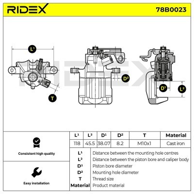 Bremssattel RIDEX 78B0023 78B0023 - foto 3