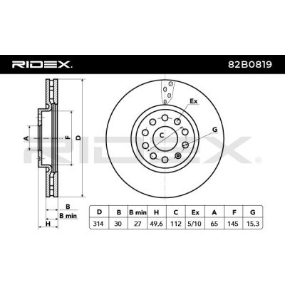 Bremsscheibe RIDEX 82B0819 82B0819 - foto 4