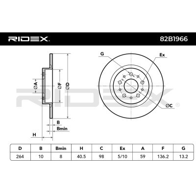 Bremsscheibe RIDEX 82B1966 82B1966 - foto 6