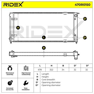 Kühler, Motorkühlung RIDEX 470R0150 470R0150 - foto 8