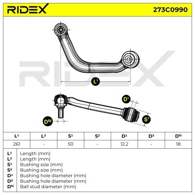 Querlenker RIDEX 273C0990 273C0990 - foto 6