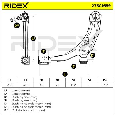 Querlenker RIDEX 273C1659 273C1659 - foto 7