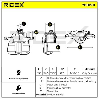 Bremssattel RIDEX 78B1911 78B1911 - foto 6