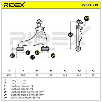 Querlenker RIDEX 273C0219 273C0219 - foto 4