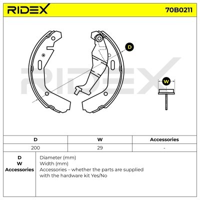 Bremsbeläge Satz RIDEX 70B0211 70B0211 - foto 3