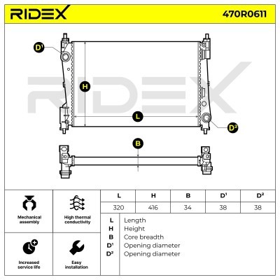 Kühler, Motorkühlung RIDEX 470R0611 470R0611 - foto 7