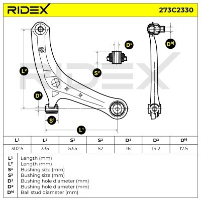 Querlenker RIDEX 273C2330 273C2330 - foto 8