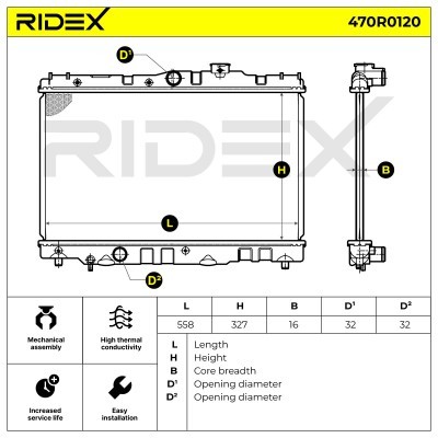 Kühler, Motorkühlung RIDEX 470R0120 470R0120 - foto 5