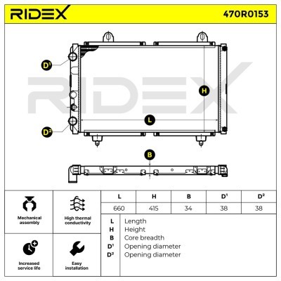 Kühler, Motorkühlung RIDEX 470R0153 470R0153 - foto 9