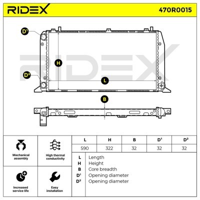 Kühler, Motorkühlung RIDEX 470R0015 470R0015 - foto 6